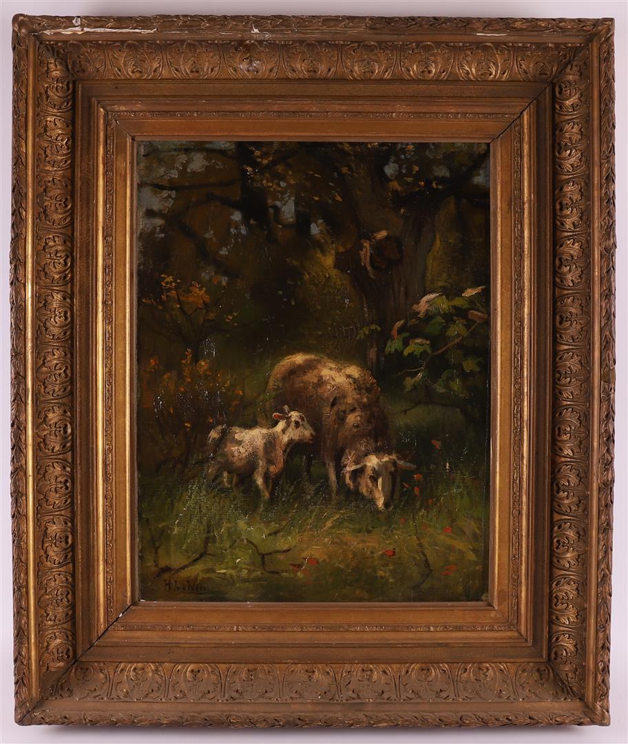 Weele van der, Herman Johannes (Middelburg 1852-1930) 'Sheep',