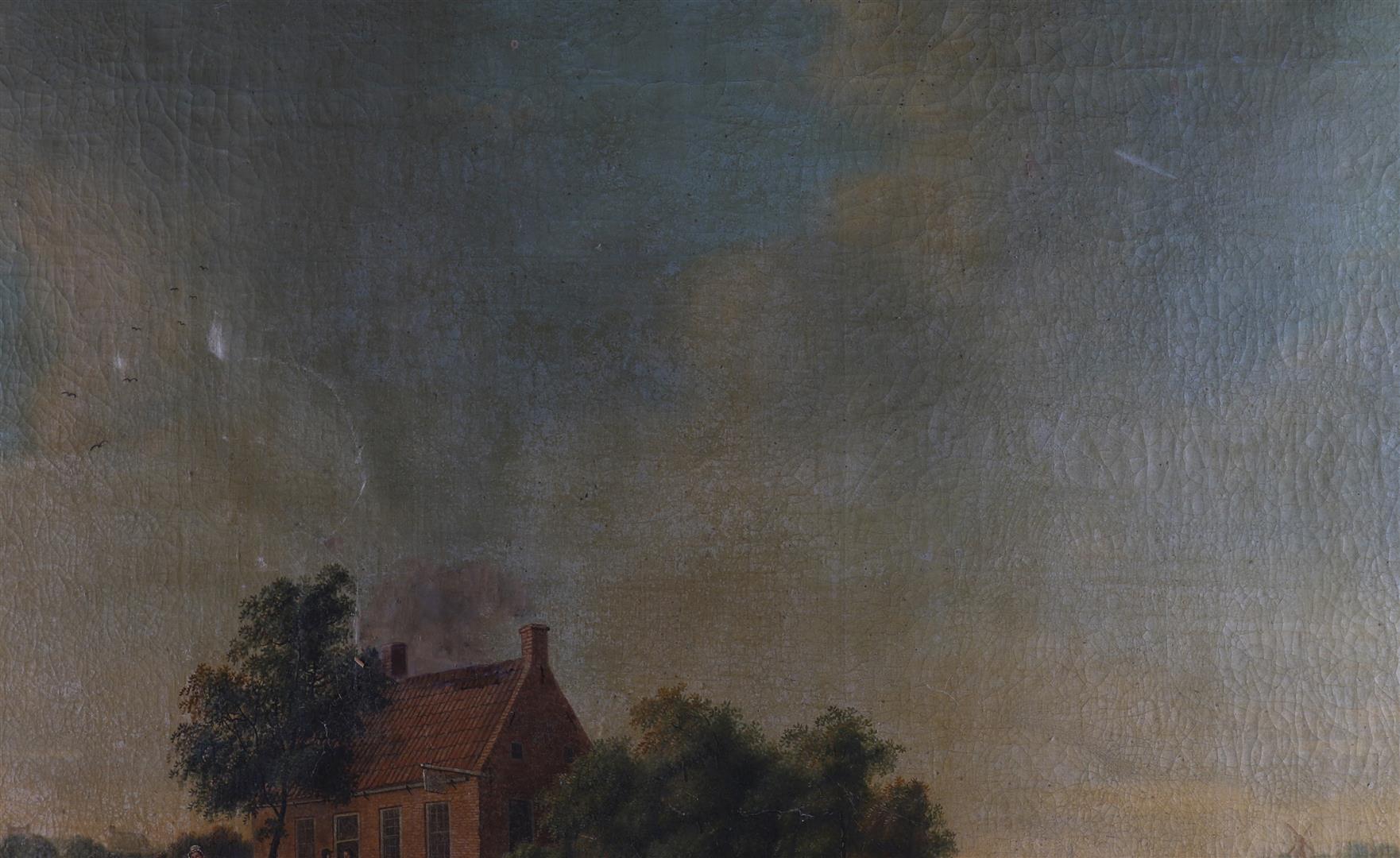Aikes, Jan Hendrik (1790-1846) 'Northern Dutch Landscape'. - Image 5 of 9