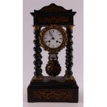 An ebonised mantle clock, France, Napoleon Trois, ca. 1870.