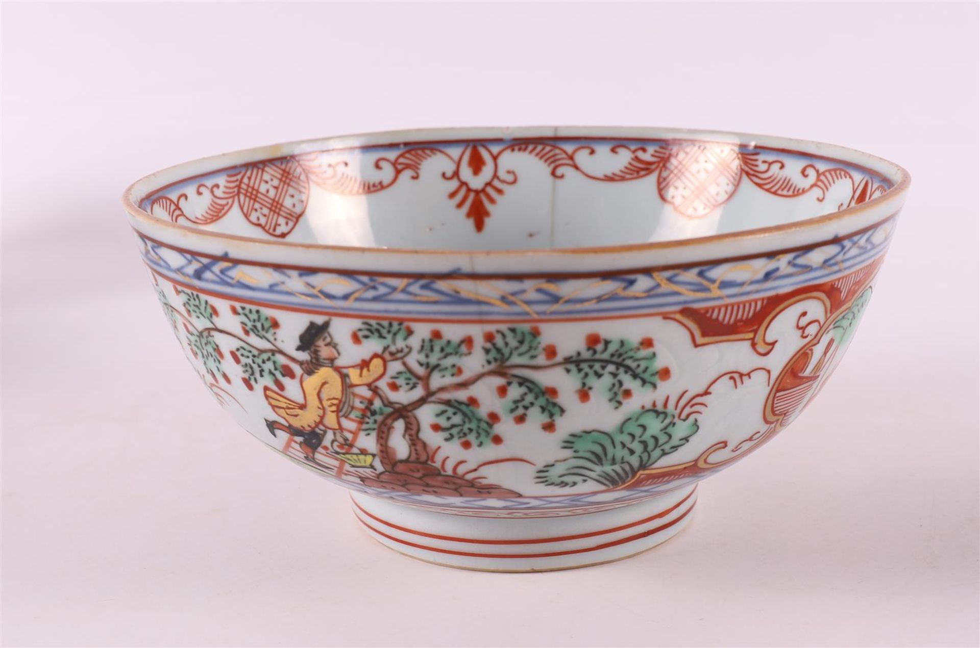 Five various porcelain Amsterdam variegated bowls, China, 18th century. - Image 10 of 17