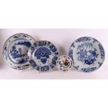 A series of seven various Delft earthenware dishes, 18th century.