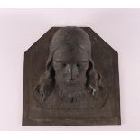 A bronze bas-relief of Jesus Christ, Belgium, ca. 1920.