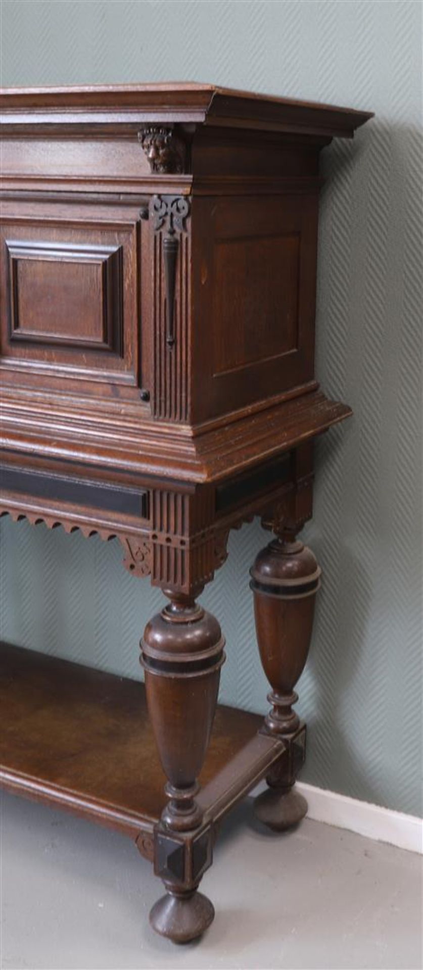 A cabinet with panel doors in the upper cabinet, Renaissance style, around 1900 - Image 3 of 3