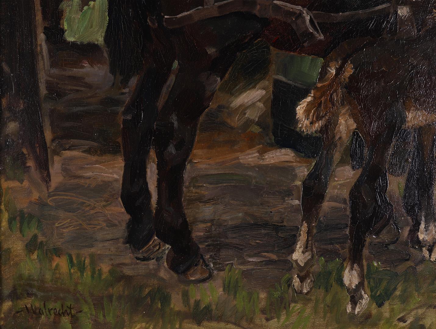 Walrecht, Bernardus HD (Ben) (Groningen1911 - Hilversum 1980) 'Horse with foal' - Image 2 of 7