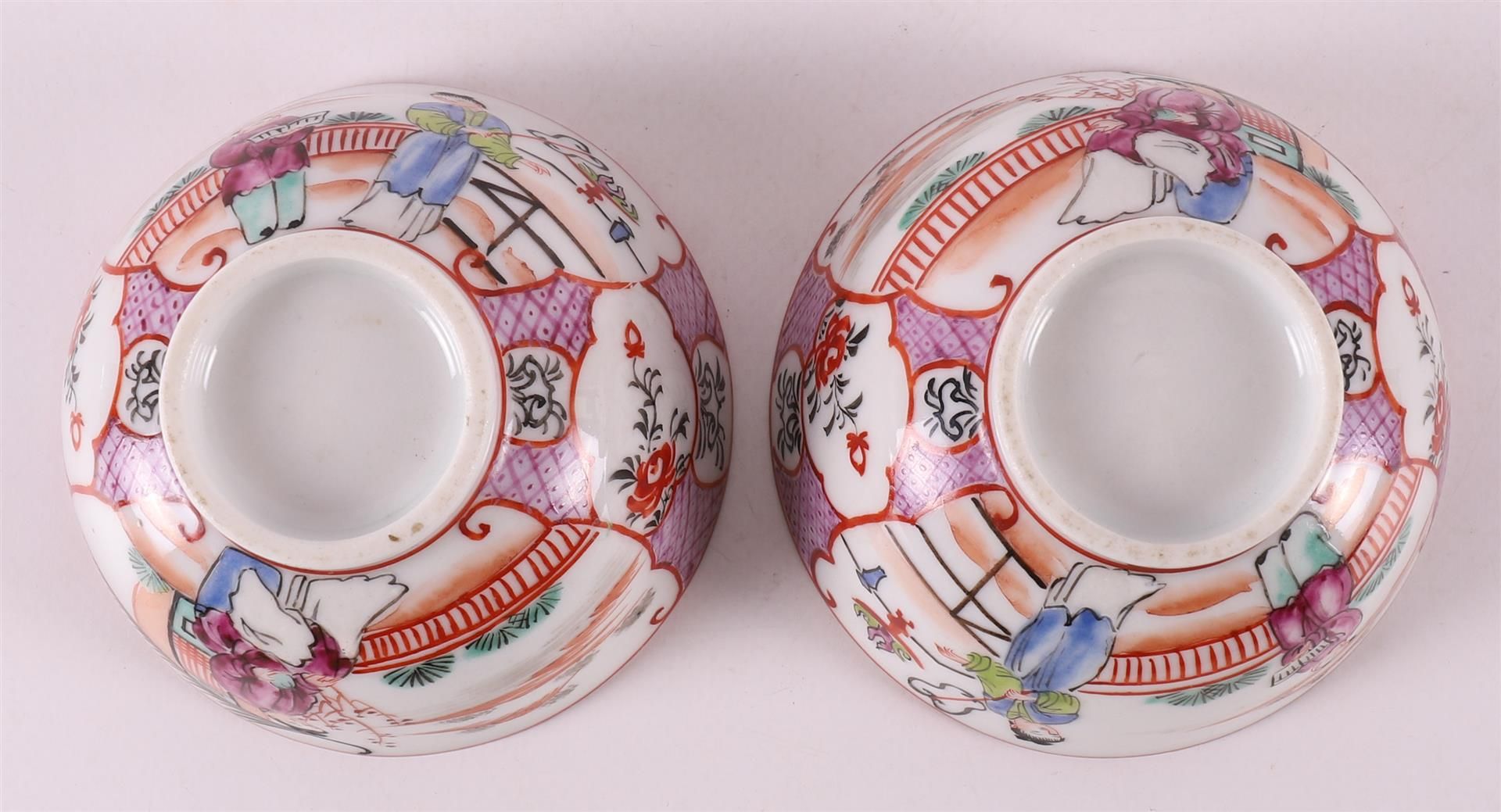 Two porcelain famille rose mandarin cups and saucers, 19th century. - Image 10 of 10