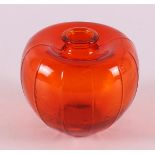 An orange pressed glass liberation vase, design: A.D. Copier, 1945.