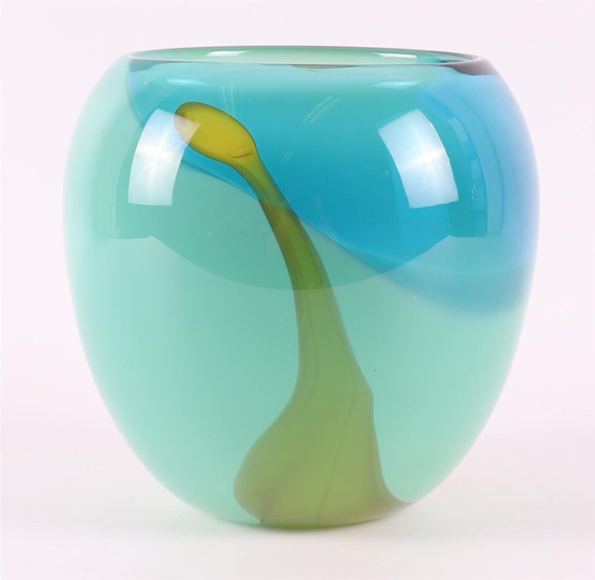 A polychrome glass unique vase, design & execution Cees van Olst, Diever. - Image 2 of 5