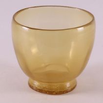 An amber glass crackle vase 'Sonoor', design: A.D. Copier.