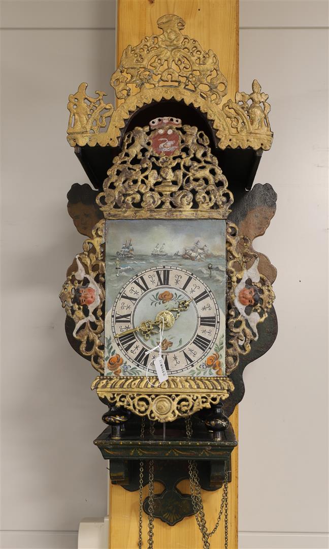 A chair clock, Friesland, early 19th century.