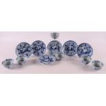 A set of six blue/white porcelain cups and saucers, China, Kangxi.