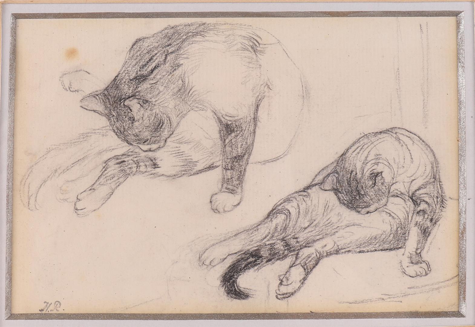 Ronner Knip, Henriette (Amsterdam 1821 Brussels-1909) 'Two cats', - Image 2 of 2
