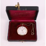 A men's pocket watch in 14 kt 585/1000 gold case, circa 1910.