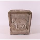A sandstone keystone with relief of a cow, 1st half 19th century.