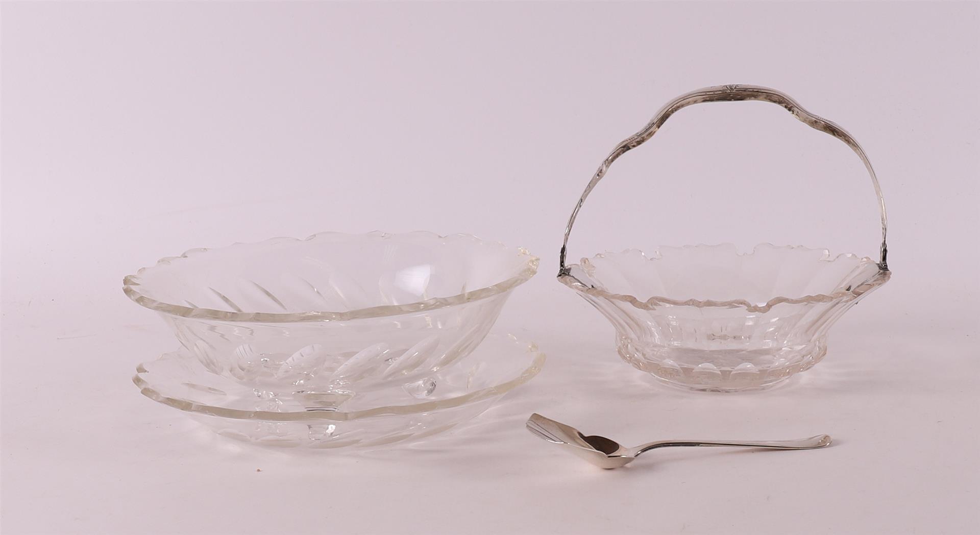 A white crystal sugar bowl on a silver handle, late 19th century. - Image 2 of 4