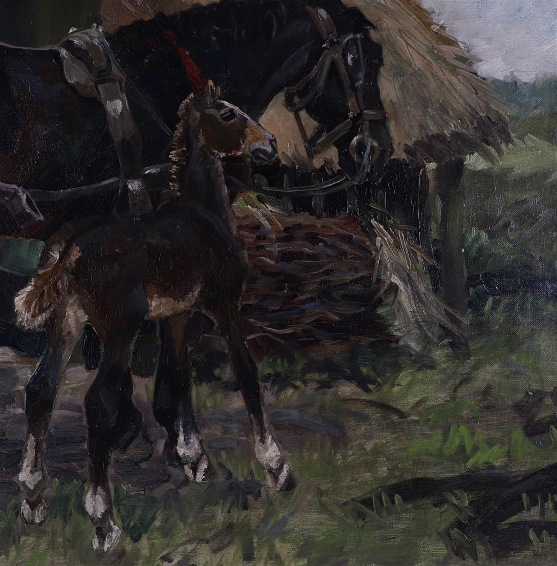 Walrecht, Bernardus HD (Ben) (Groningen1911 - Hilversum 1980) 'Horse with foal' - Image 6 of 7