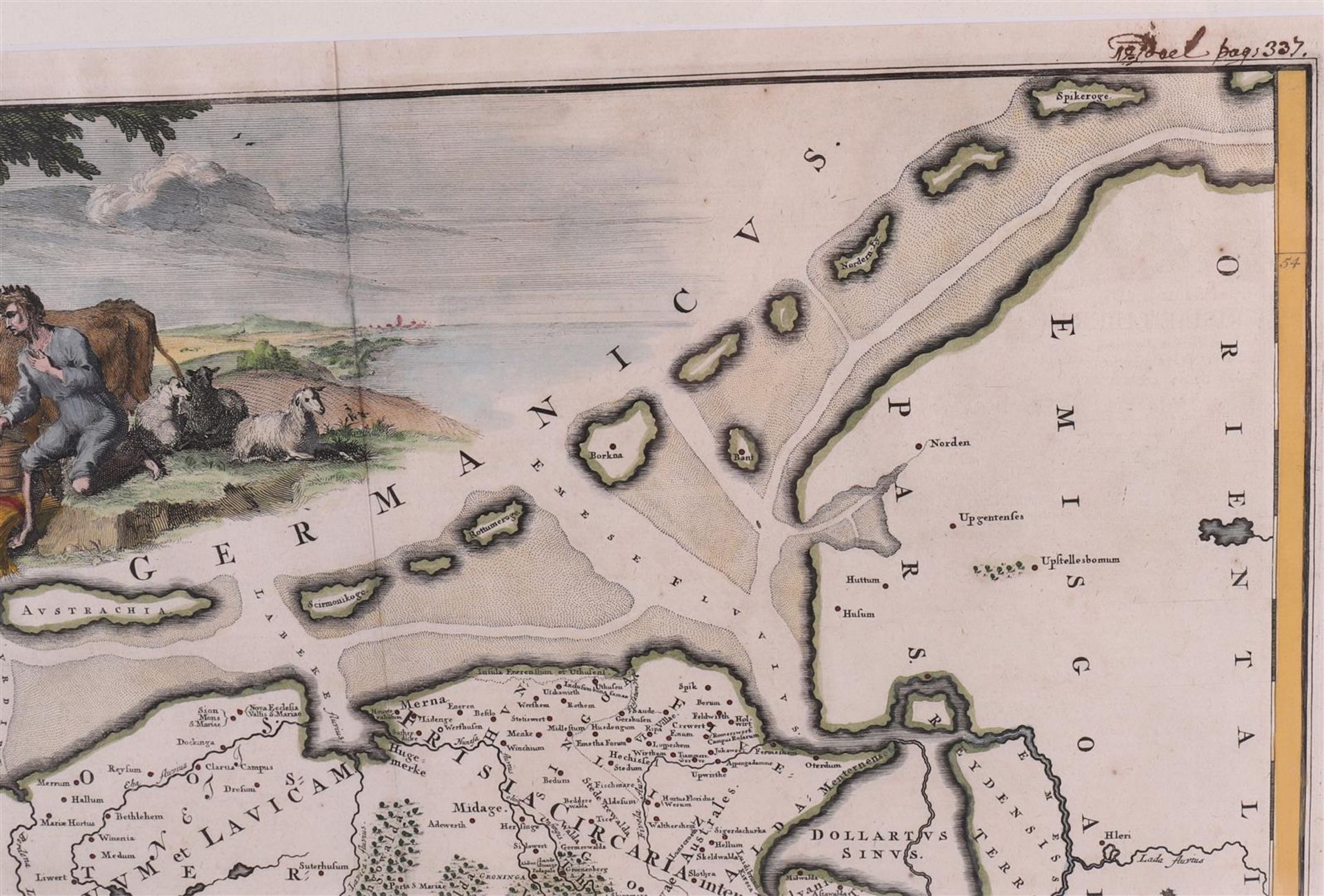 Topography, Friesland. 'Frisiae Libera', by Mensone Alting, 1725, - Bild 3 aus 3