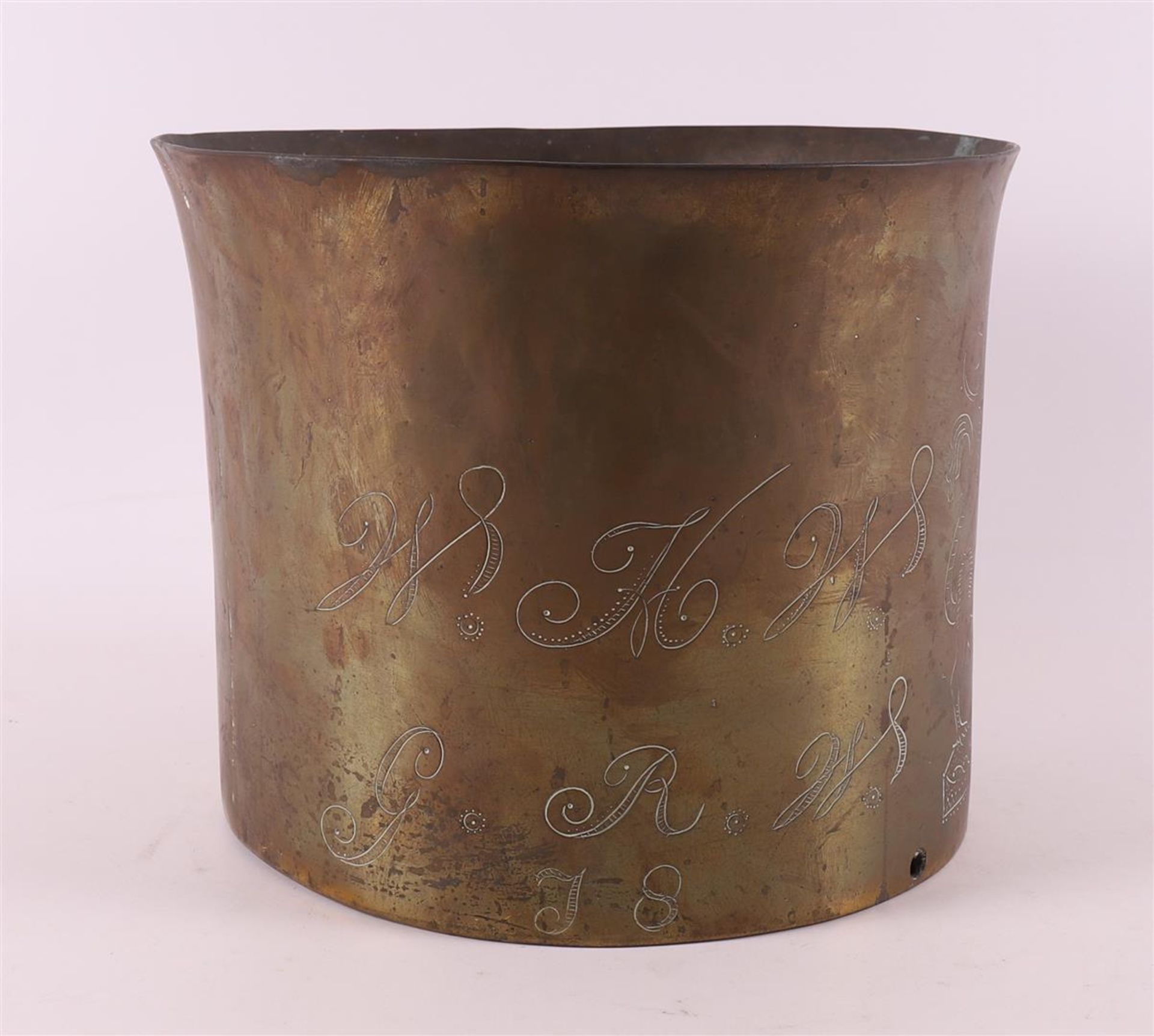 A brass aker, Groningen, dated 1864. - Image 2 of 3