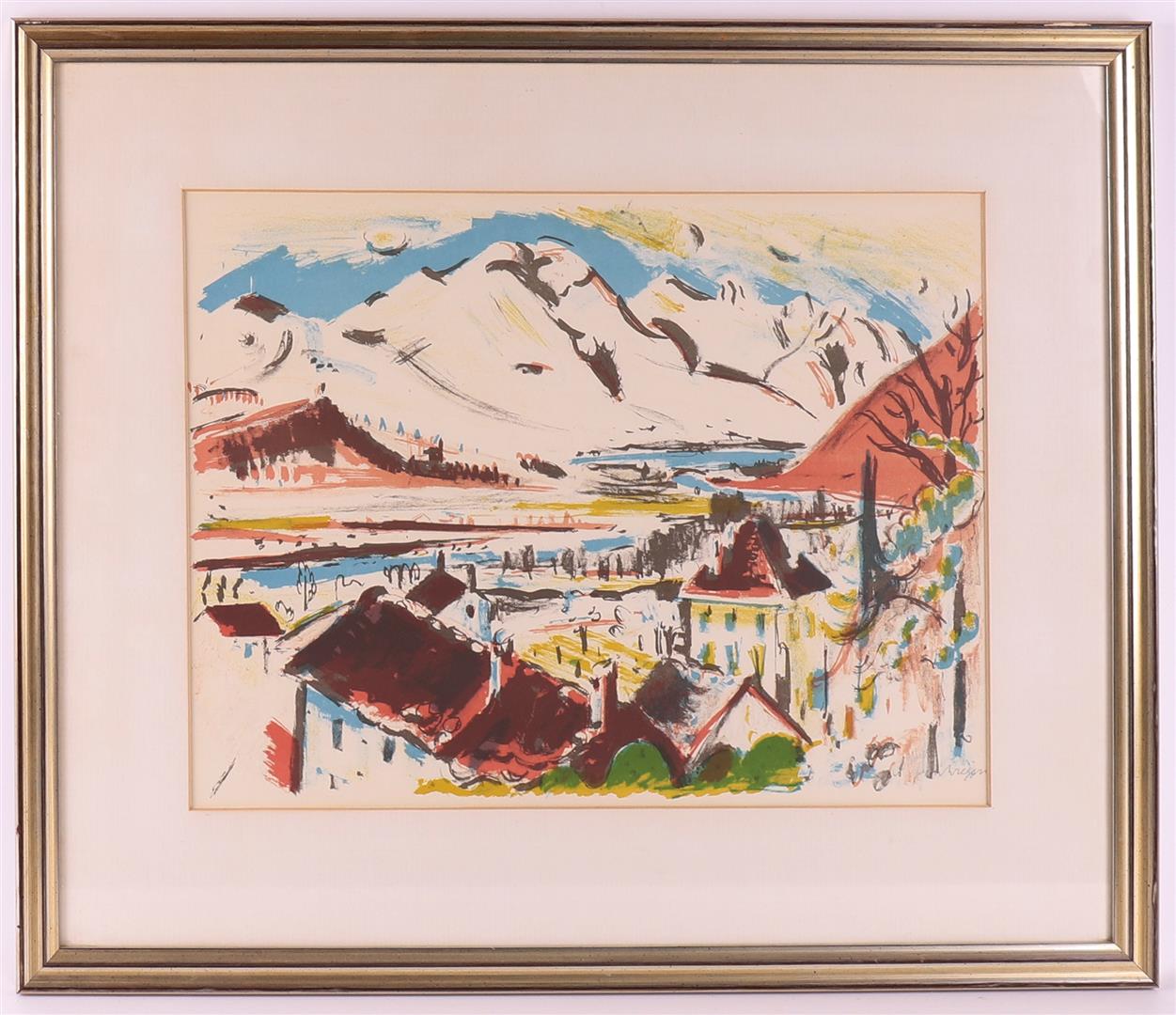 Wiegers, Jan (Oldenhove 1893 A'dam-1959) 'View of Oberngadin near Davos',