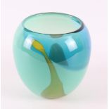 A polychrome glass unique vase, design & execution Cees van Olst, Diever.