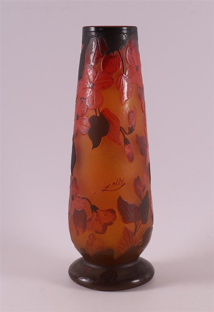 An orange and red cameo glass vase, France, Emile Gallé, ca. 1905. - Image 4 of 7