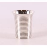 A 3rd grade silver birth cup, horizontal rib pattern with name shield