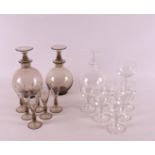 Three, among others, fumi glass elixir decanters 'Tradition', 1932-'33. W.J. Roz