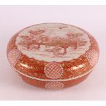 A Satsuma pottery box with lid, Japan, Meiji, 2nd half 19th century.