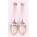 Two 2nd grade 835/1000 silver spoons on a brace handle, 1792.
