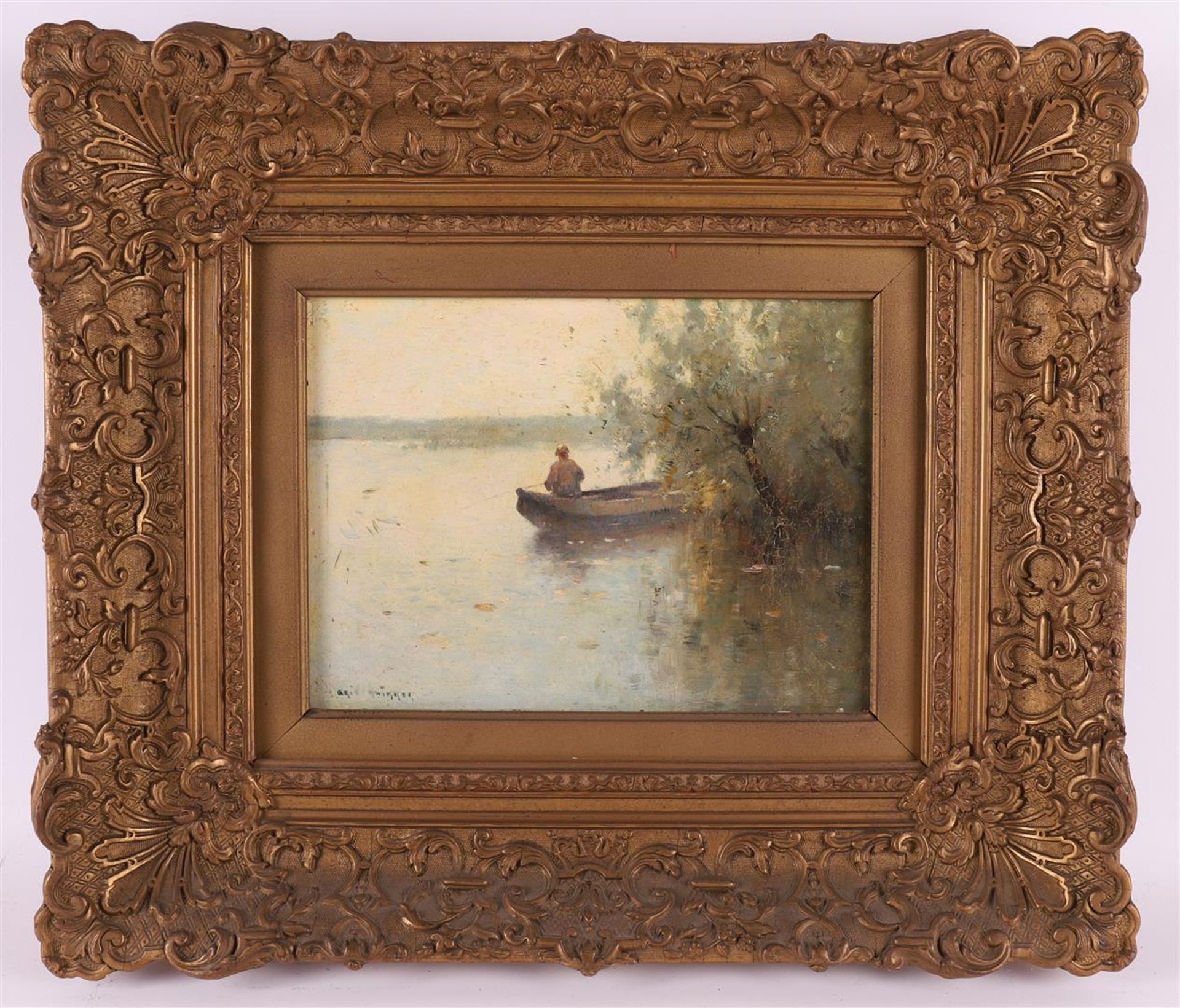 Marble, Aris (Haarlem 1887 DenHaag-1962) 'Fisherman on the lake',