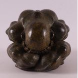 A bronze seated Sumo, 20th century.