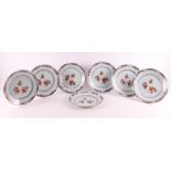 A set of seven Chinese Imari plates, China, Qianlong, 18th C.