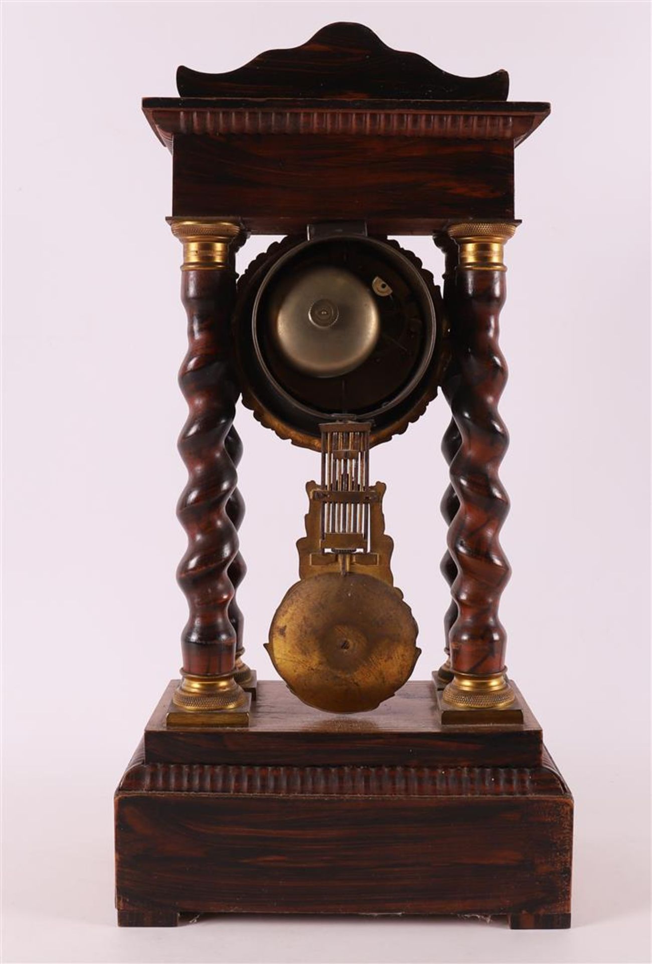 A walnut mantel clock, France, Napoleon Trois, ca. 1870. - Image 3 of 4