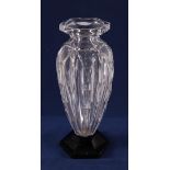 A cut baluster-shaped clear crystal vase, France, Nancy., ca. 1930.