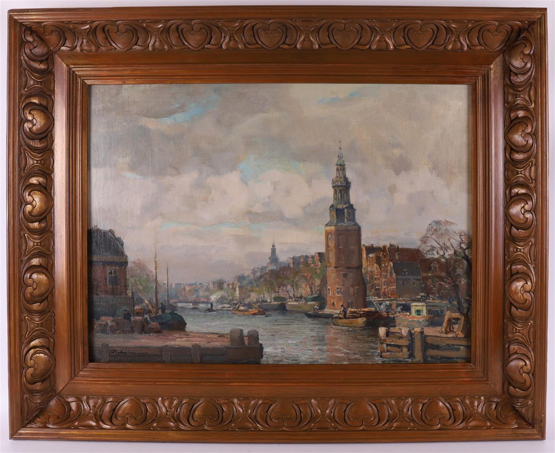 Schulman, David (Hilversum 1881-1966) 'View of the Montelbaanstoren in A'dam'
