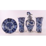 A three piece Delft earthenware garniture, 18th/19th century.