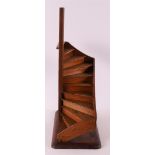 A beech and pine model of a spiral staircase, early 20th century