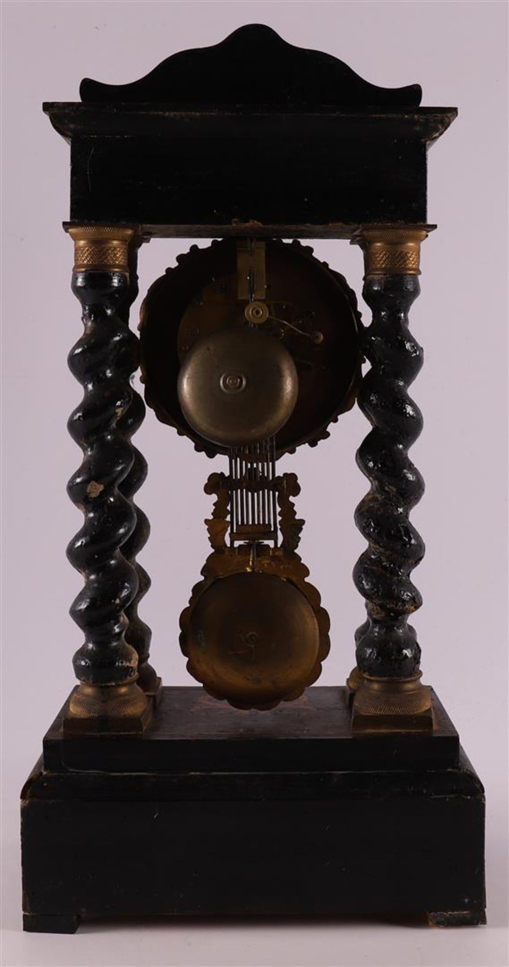 An ebonised mantle clock, France, Napoleon Trois, ca. 1870. - Image 2 of 4