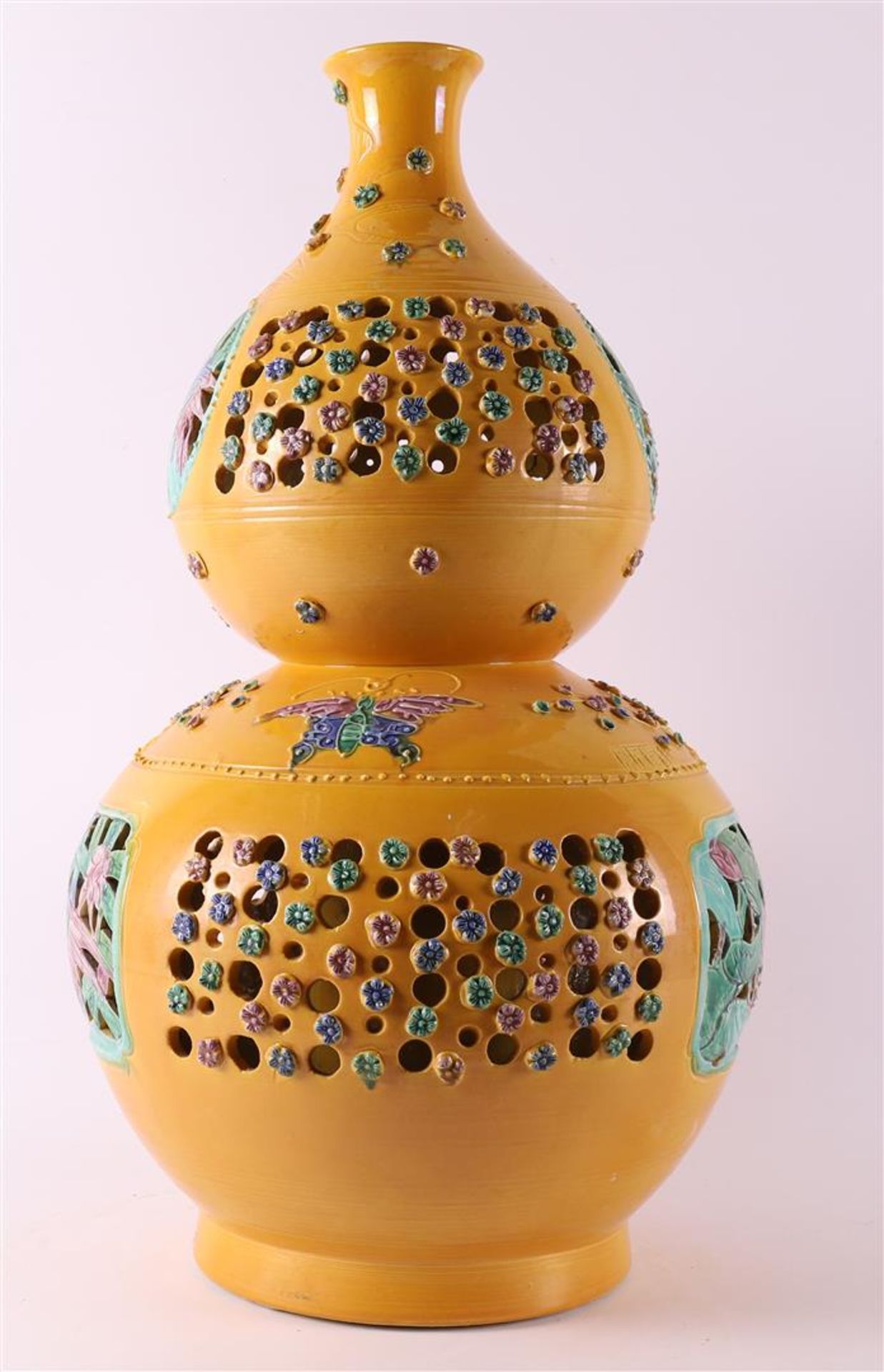 An Imperial yellow glazed gourd shaped porcelain vase, China, 21st century. - Image 4 of 7