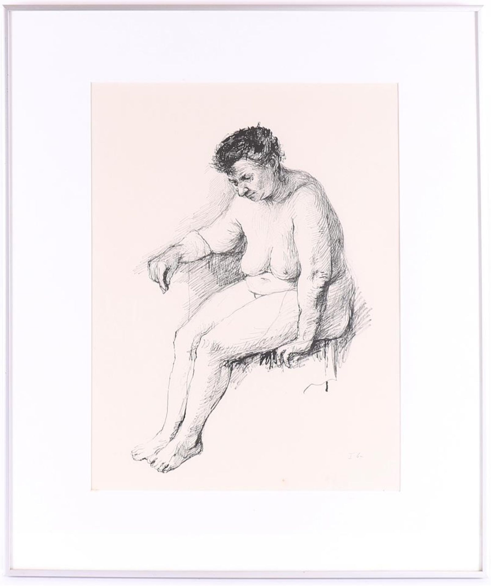 Veldhoen, Aat (Amsterdam 1934) 'Female nude sitting',