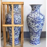 A pair of blue and white porcelain baluster vases, China, 21st century.