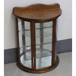 A half round walnut table display case, 1st half 20th century.