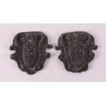 A pair of white defying lead with monogram 'GC', Amsterdam 1798