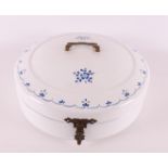 A white enamel round bread bin, Germany, circa 1900.