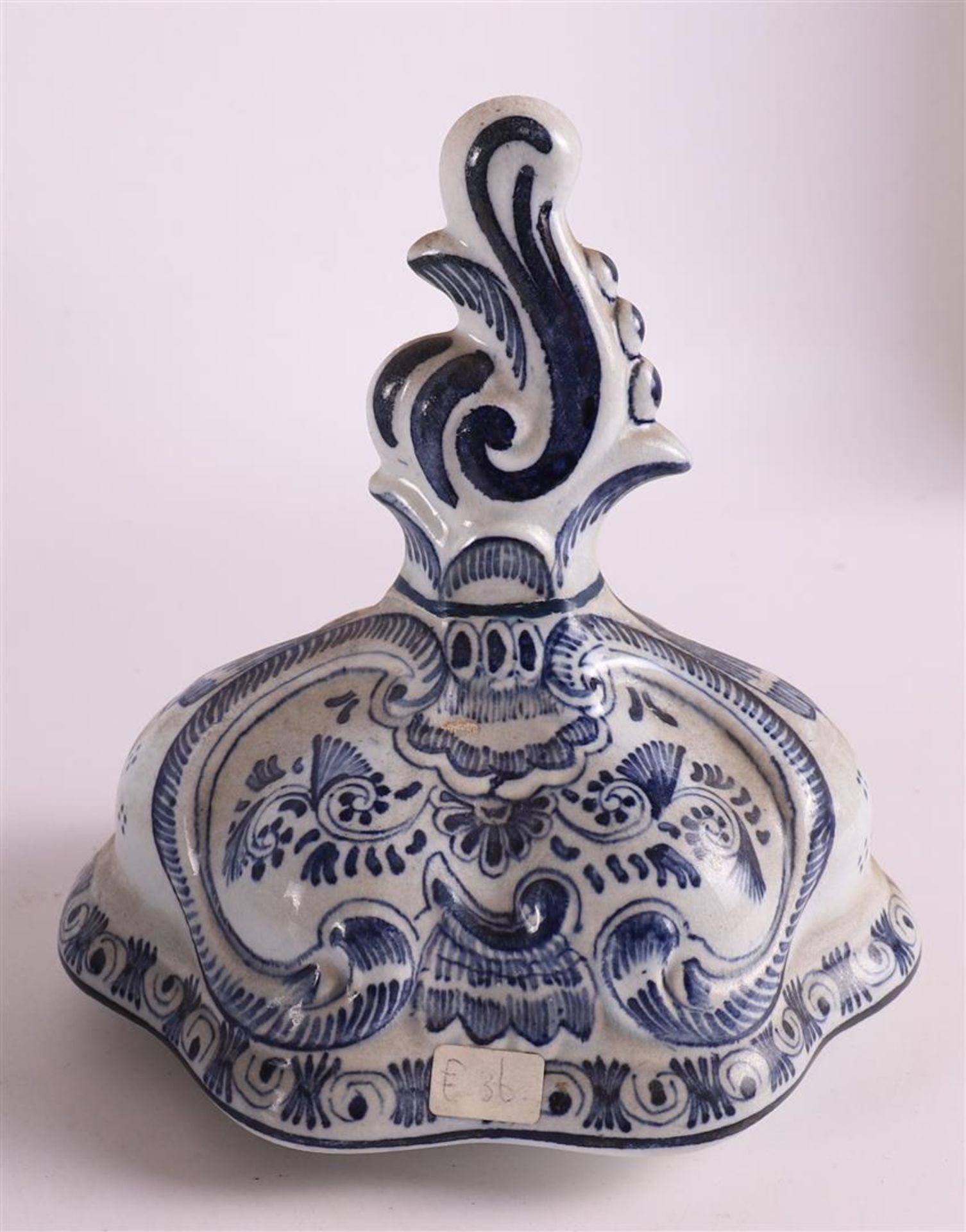 An earthenware three piece garniture, Louis XV style, late 19th century - Image 5 of 7