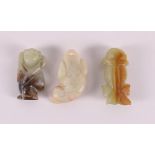 Three various jade figures, China 19th/20th century.