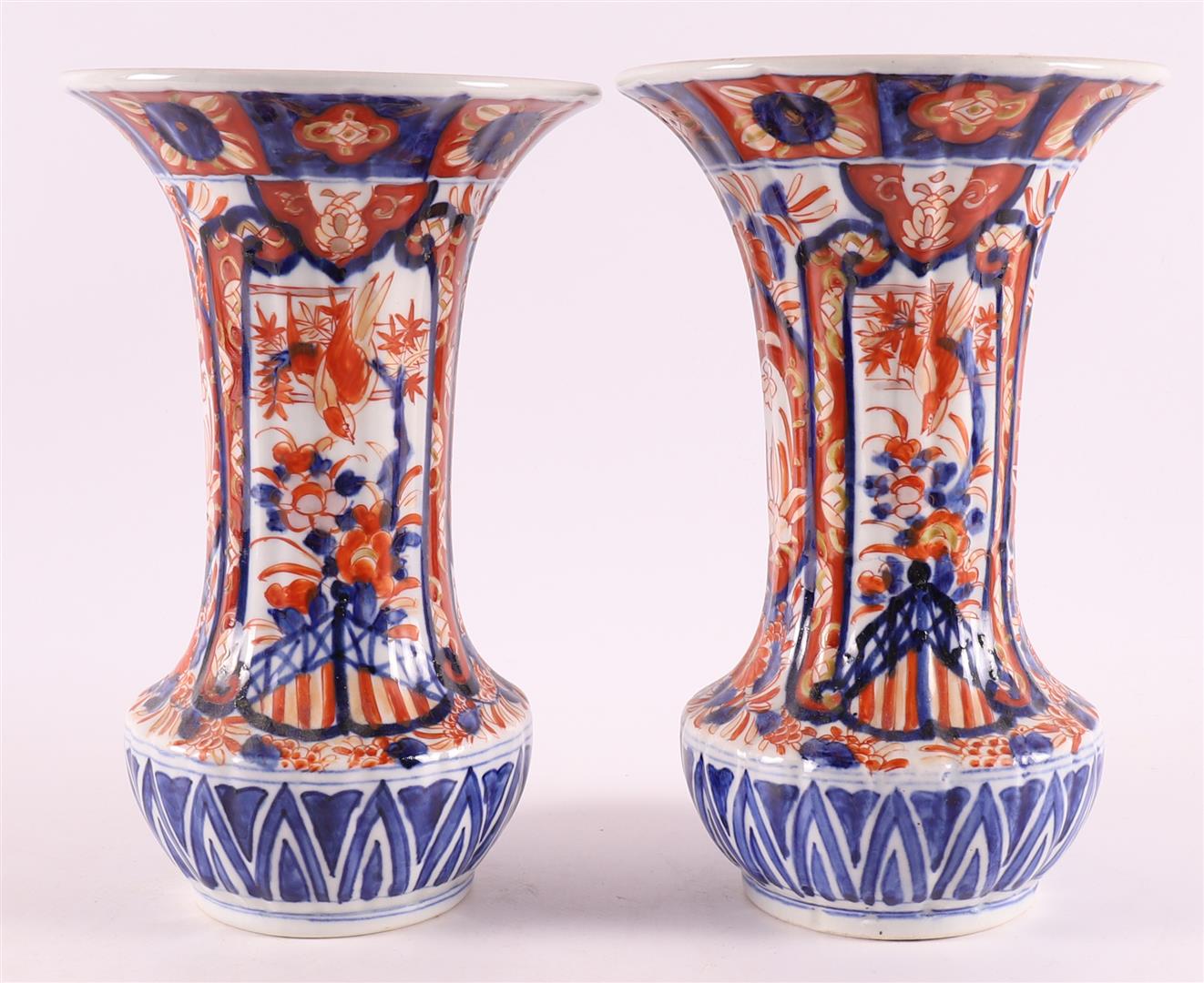 A pair of porcelain Imari vases, Japan, Meiji, late 19th century.