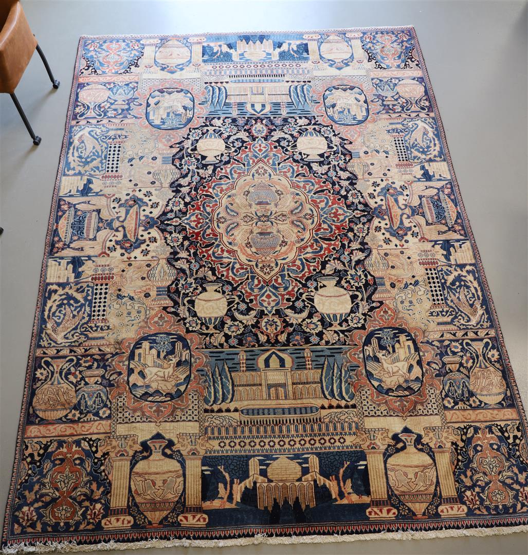 An oriental carpet, made in Iran.