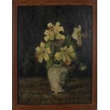 Houten, by Alida (Groningen 1868-1960) “Lilies on stoneware vase”.