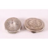 A 2nd grade 835/1000 oval silver pill box, year letter 1893.