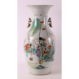 A porcelain baluster vase with handles, China, circa 1900.